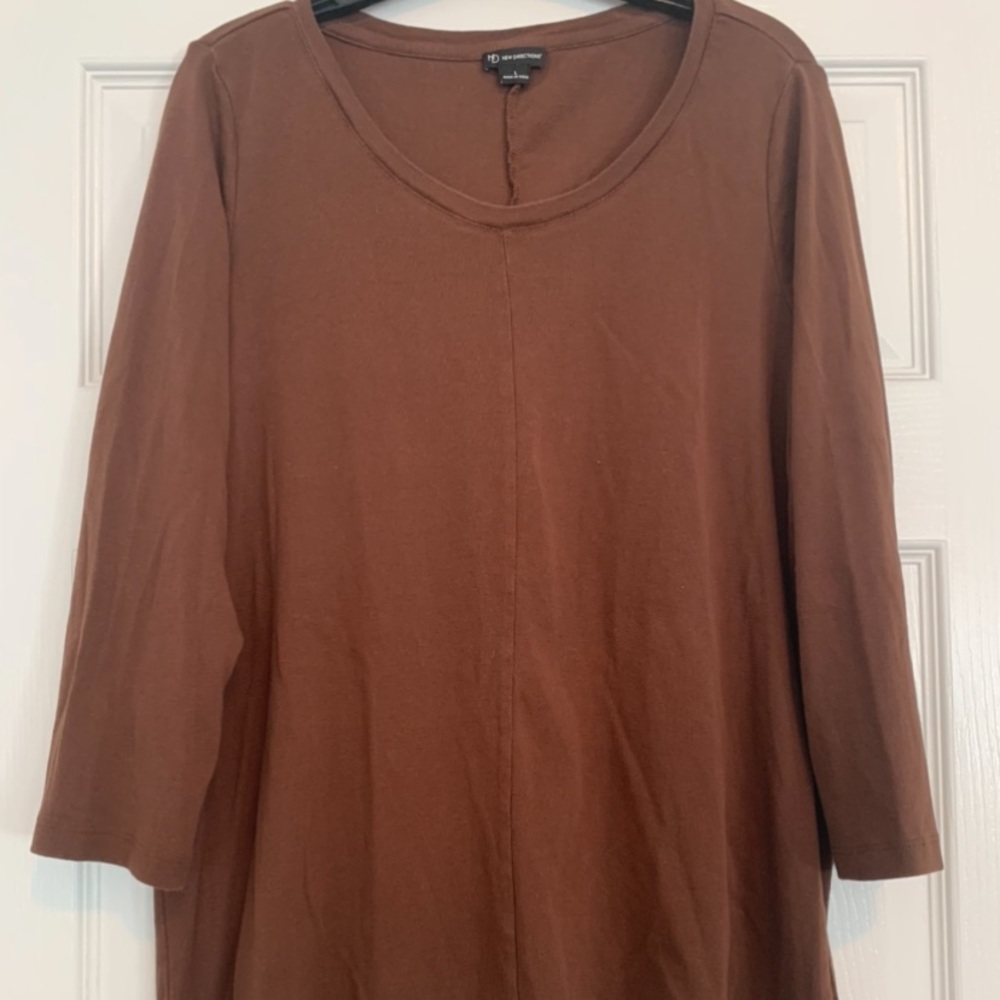 L New Directions LS Brown Shirt